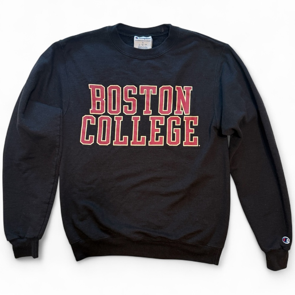Champion Black Crewneck Boston College Sweatshirt, Size Small
